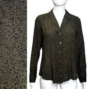 Rails Rebel Dark Olive Speckled Button Down Shirt Womens Size XS Long Sleeve